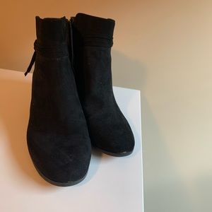 Black suede booties
